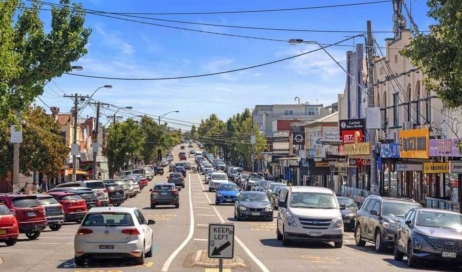 Station Street shopping strip in Fairfield, Melbourne